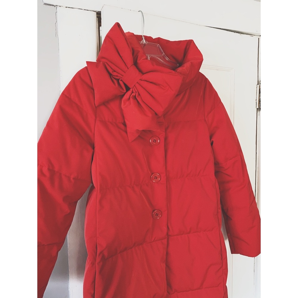 Kate Spade Bow Puffer Stadium Winter Coat